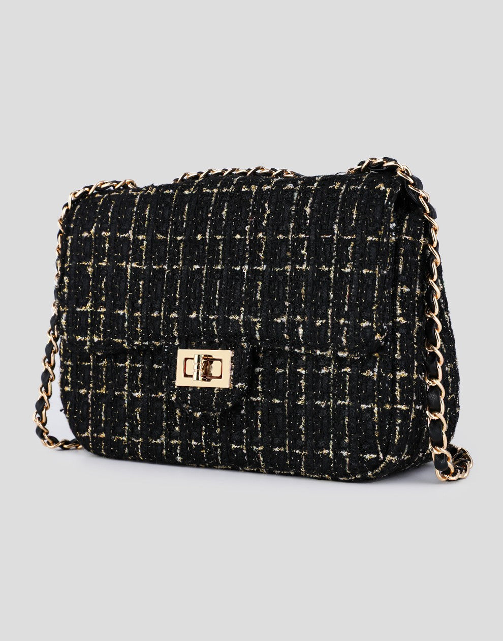 luxe crossbody tas zwart goudkleurig
