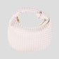 gevlochten tas met knoop beige