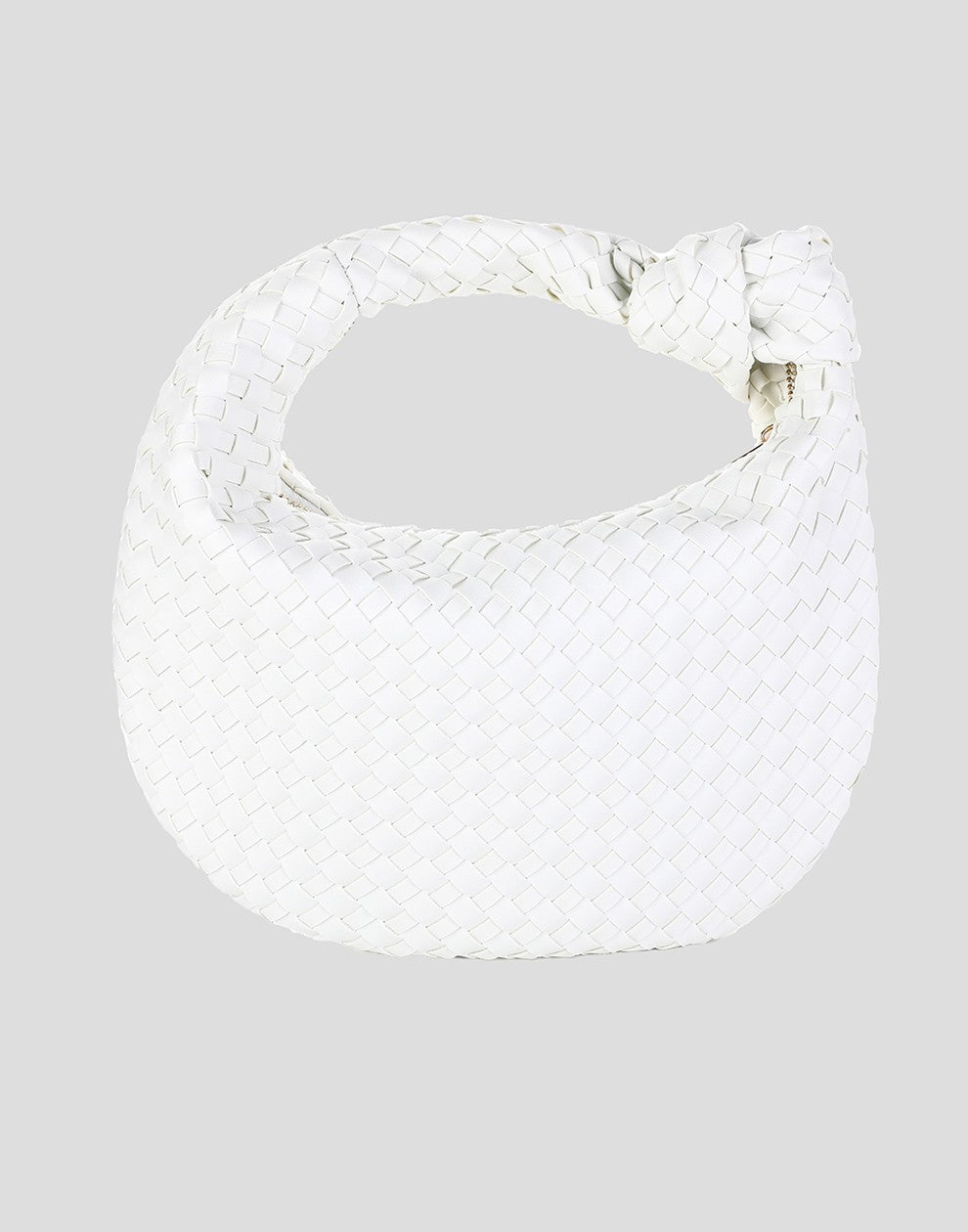 gevlochten tas met knoop wit