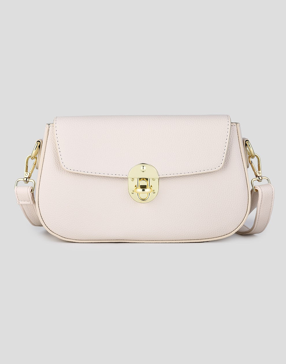 schoudertas beige met gesp