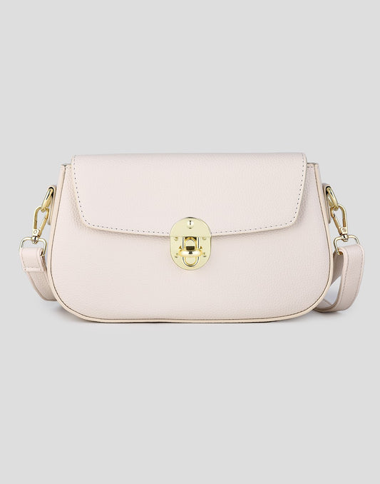 schoudertas beige met gesp