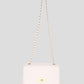 beige damestas crossbody met chain