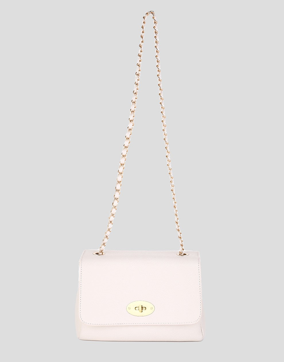 beige damestas crossbody met chain
