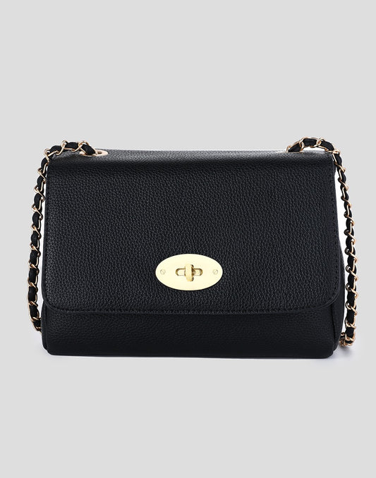zwarte damestas crossbody met chain
