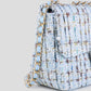 Tweed schoudertas lichtblauw