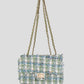 Tweed shoulder bag green
