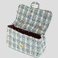 Tweed shoulder bag green
