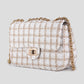 Tweed schoudertas khaki