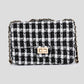 tweed schoudertas zwart