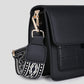 Schoudertas zwart croco met luxe band