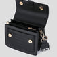 Schoudertas zwart croco met luxe band