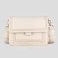 Schoudertas met gestikte rand beige