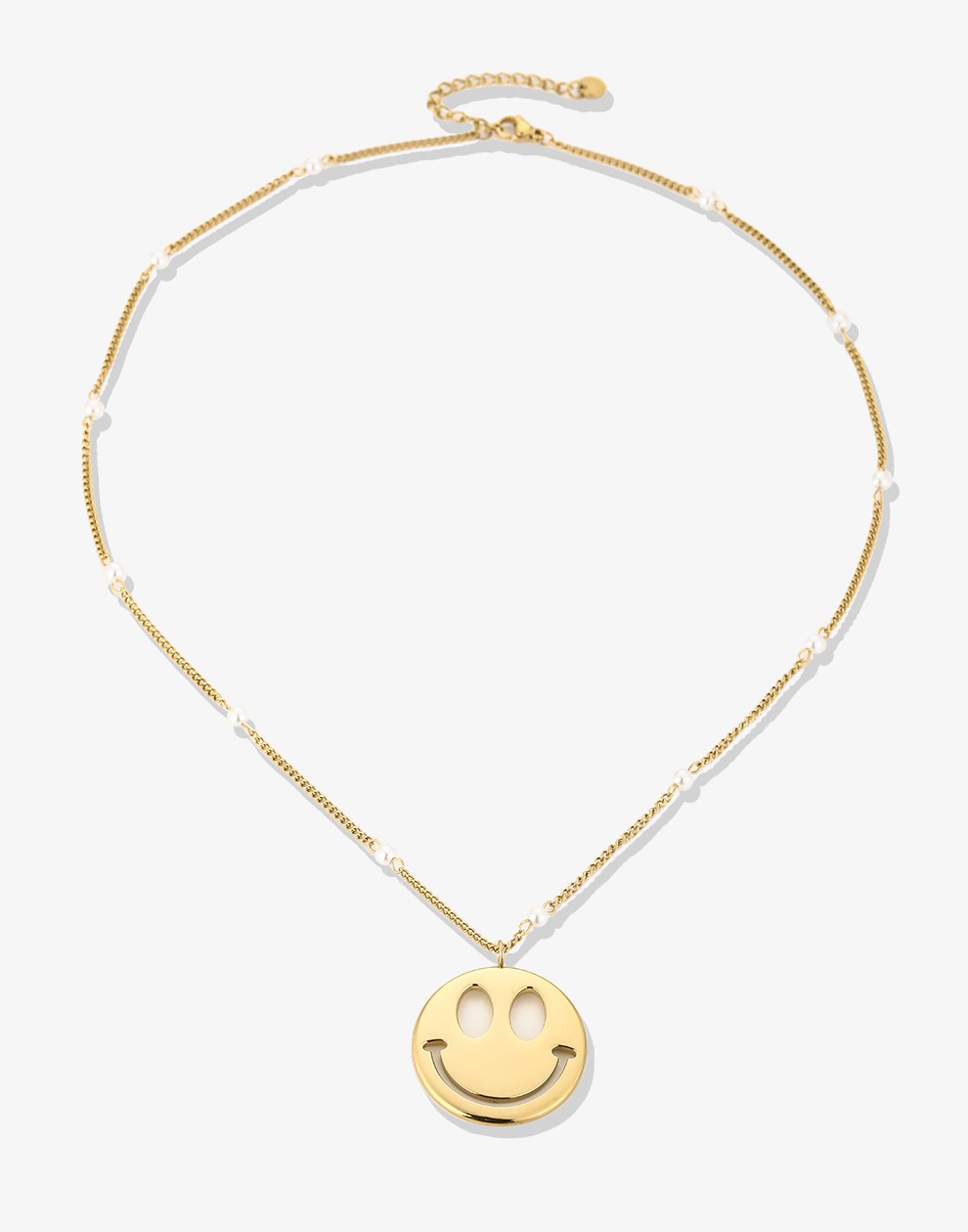 Parel ketting smiley hanger
