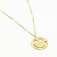 Parel ketting smiley hanger