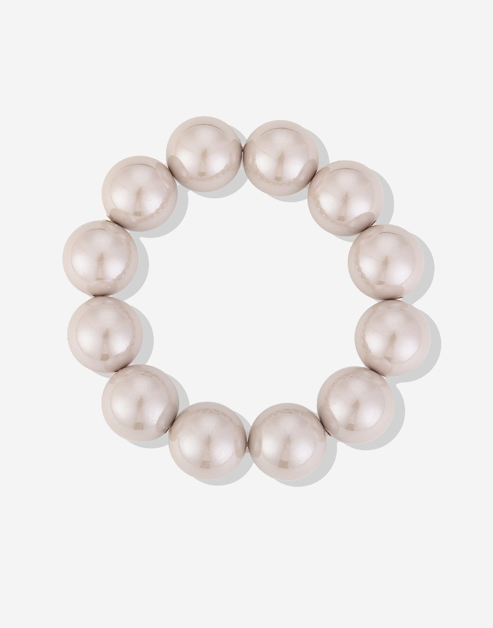 Grote kralen armband beige