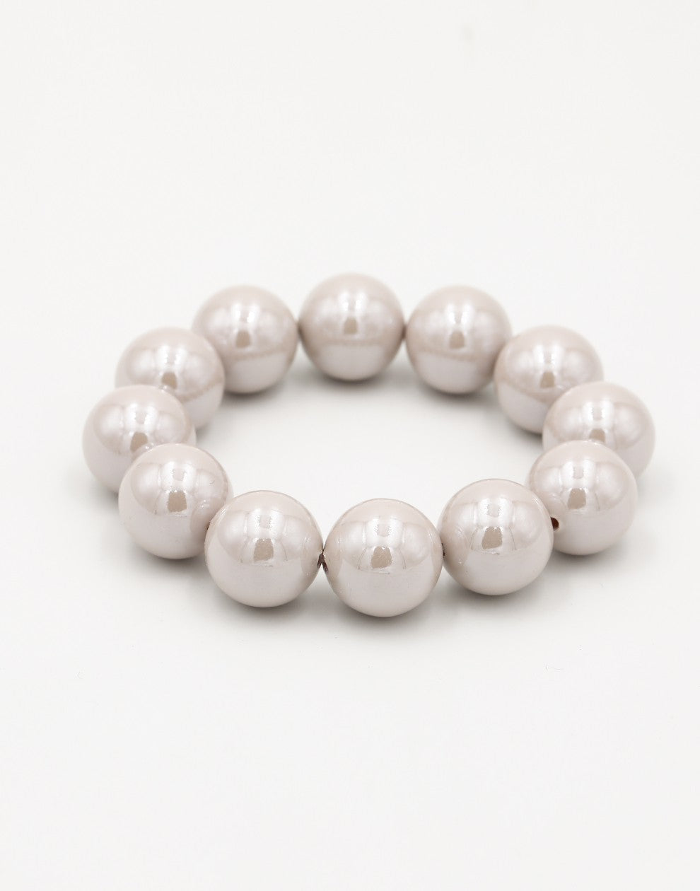 Grote kralen armband beige