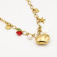 Bedel ketting hart met schakels summer vibe