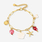Bedelarmband met schakels en multi hangers