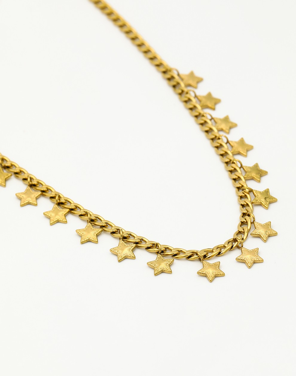 Schakelketting vintage sterretjes goudkleurig