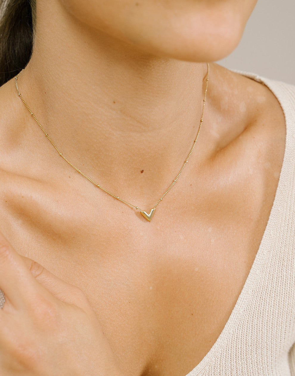 Ketting v goudkleurig fijn