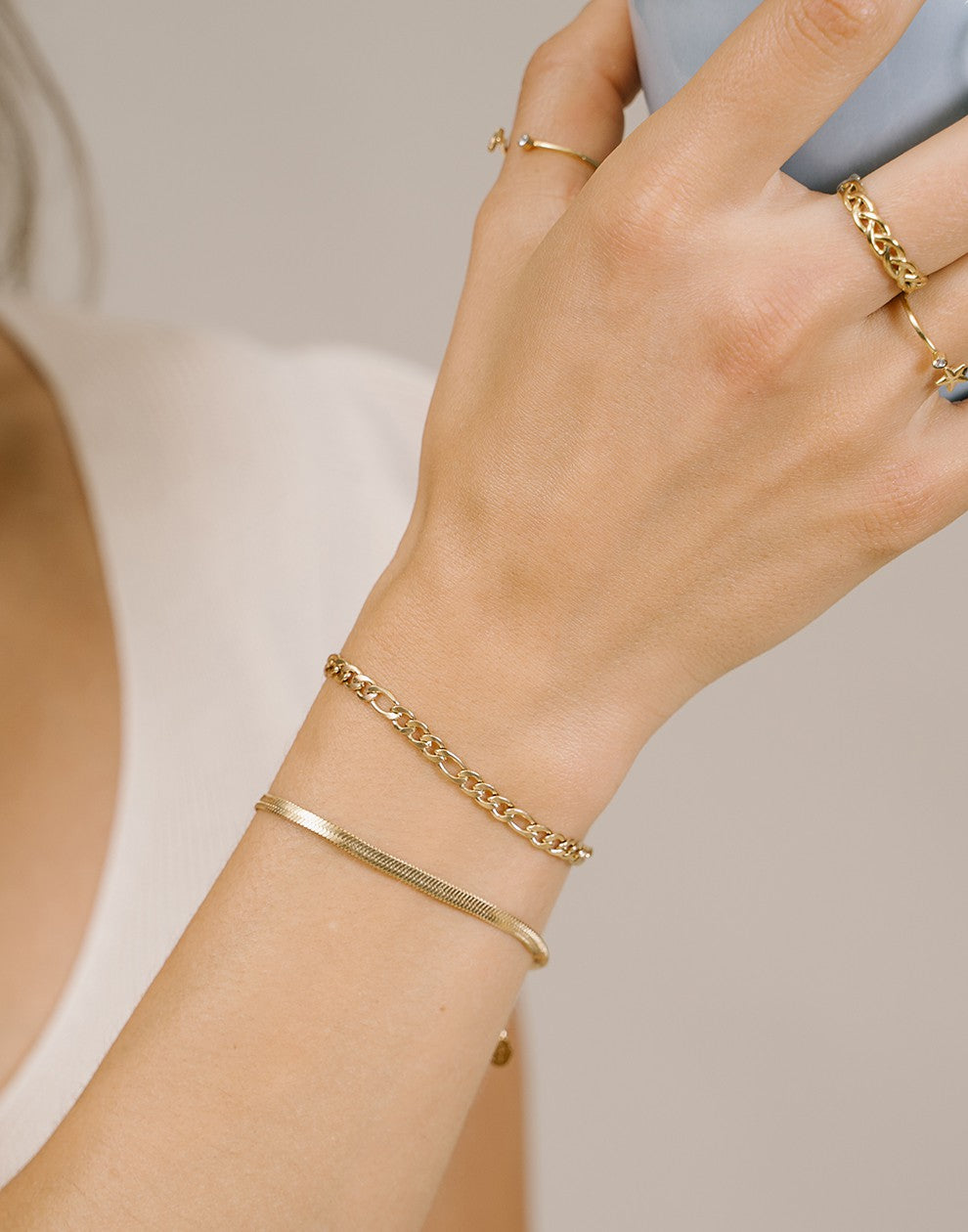 Schakelarmband basic goudkleurig