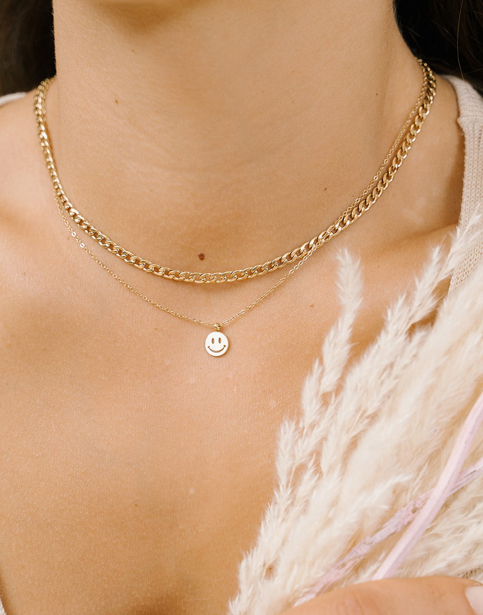 Fijne ovale schakelketting goudkleurig