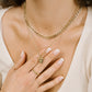 Groffe schakelketting goudkleurig