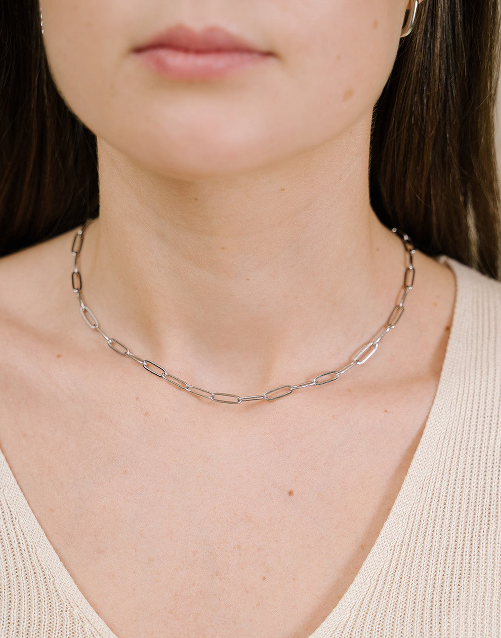 Ketting zilverkleurig paperclip