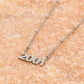 Ketting jaartal 2001 zilverkleurig