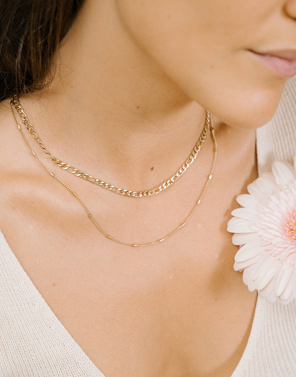 Schakelketting fijn basic goudkleurig