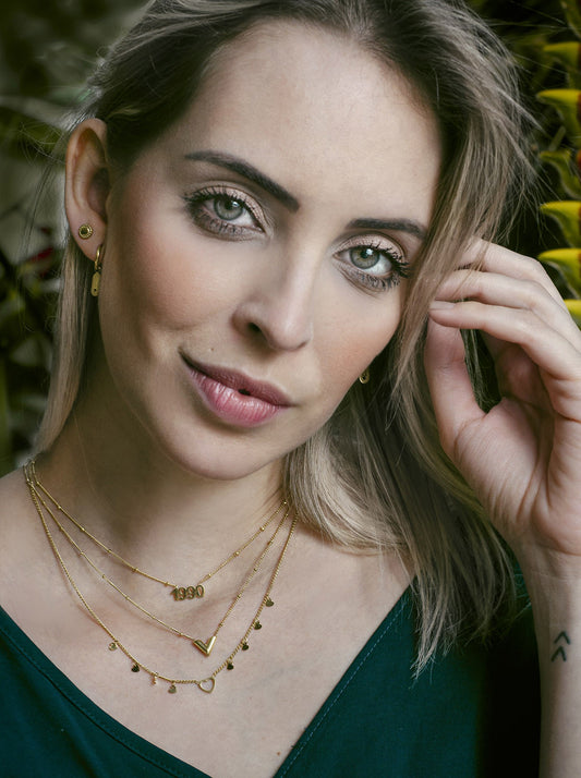 Ketting jaartal 1990 goudkleurig