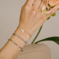 Dubbele schakelarmband zilverkleurig