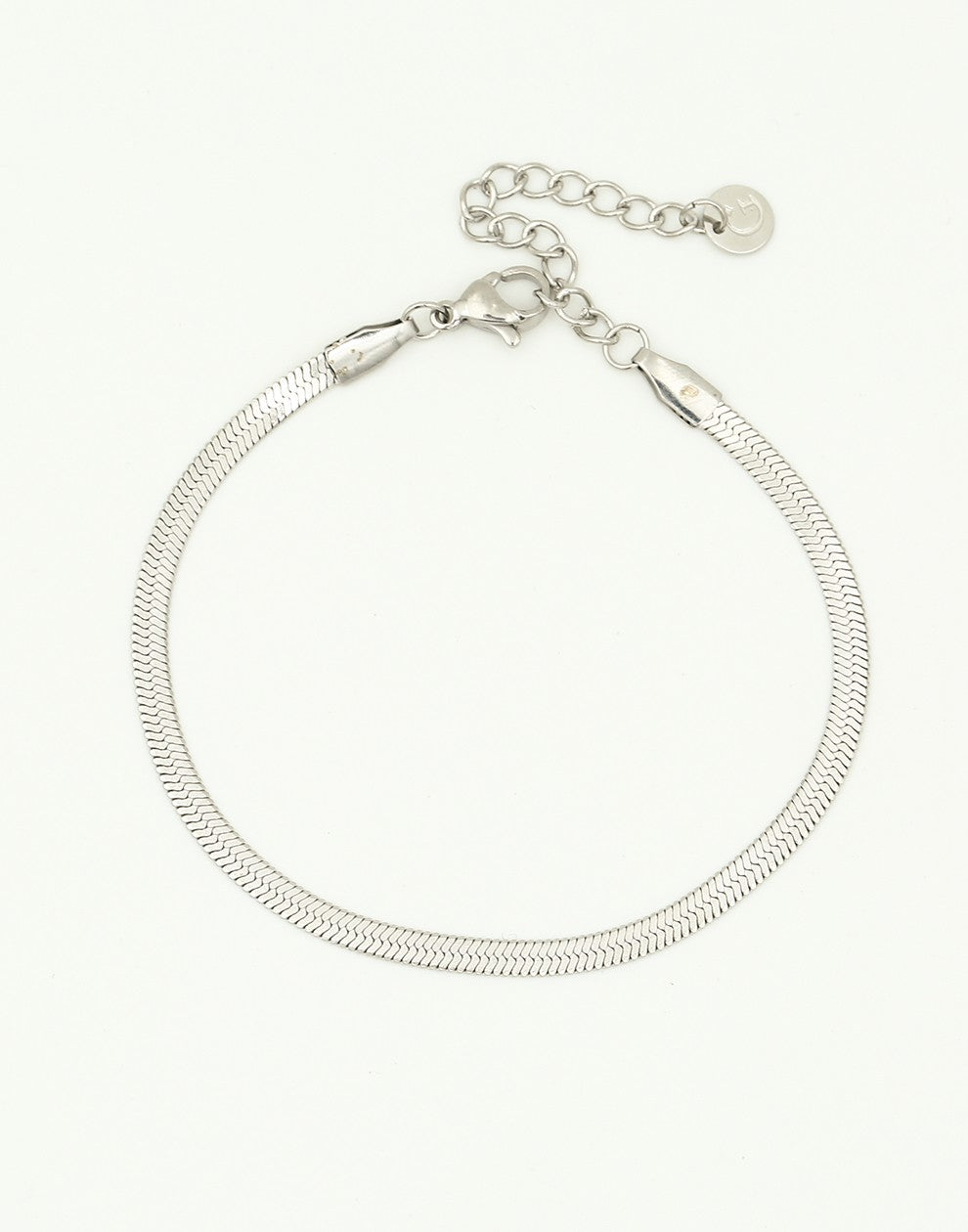 Flat snake armband zilverkleurig