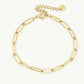 Paperclip armband plat goudkleurig