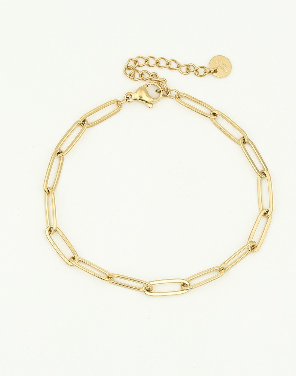 Paperclip armband plat goudkleurig