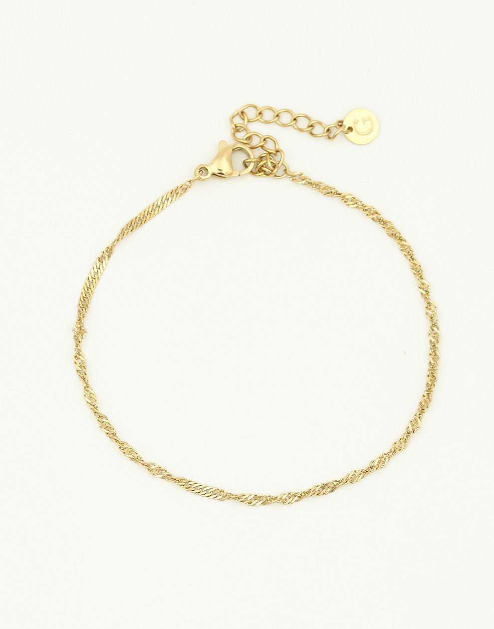 Fijn gedraaide armband goudkleurig