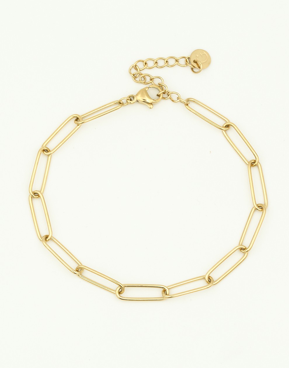 Paperclip armband goudkleurig