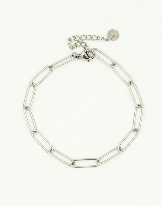 Paperclip armband zilverkleurig