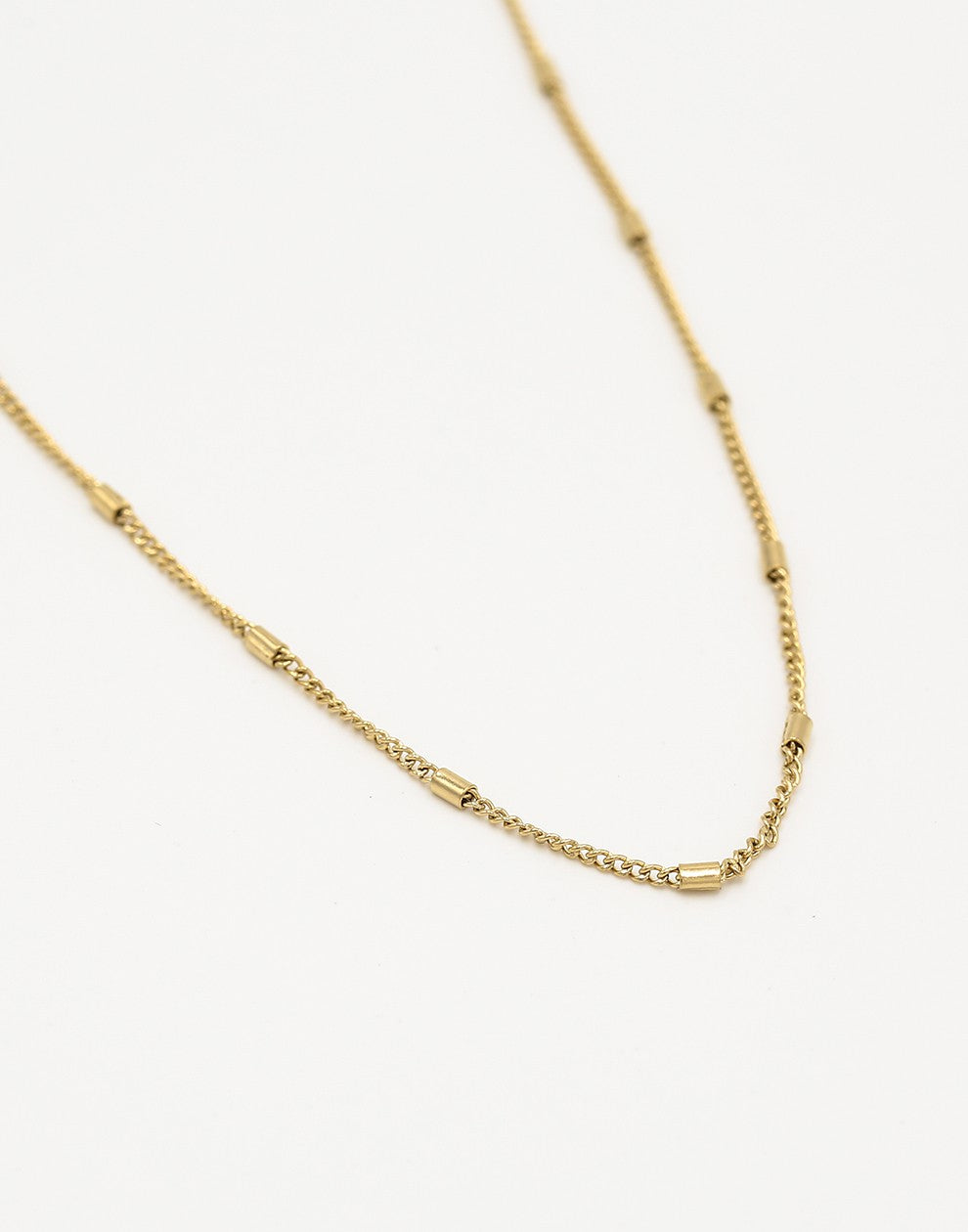 Fijne ketting met staafjes goudkleurig