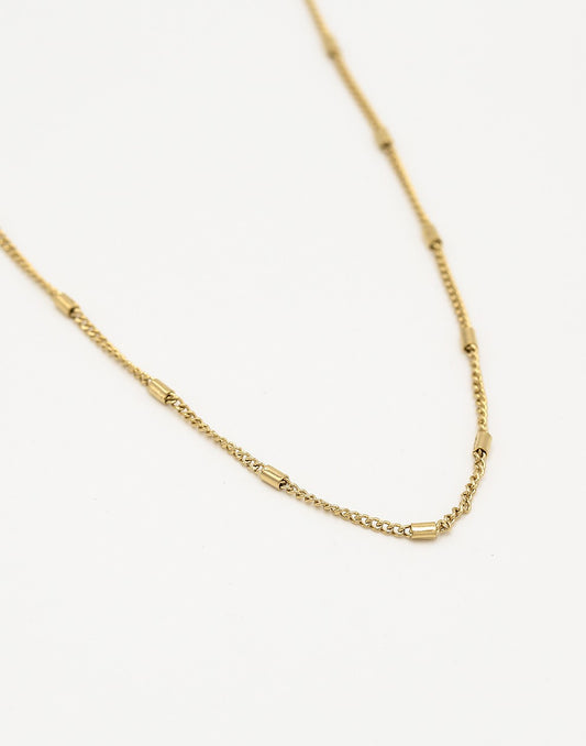 Fijne ketting met staafjes goudkleurig