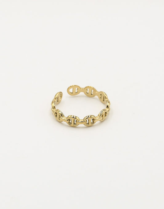 Ring schakelpatroon goudkleurig