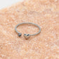 Ring hartje met steen zilverkleurig