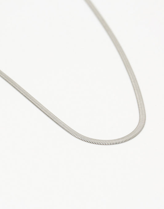 Flat snake chain zilverkleurig