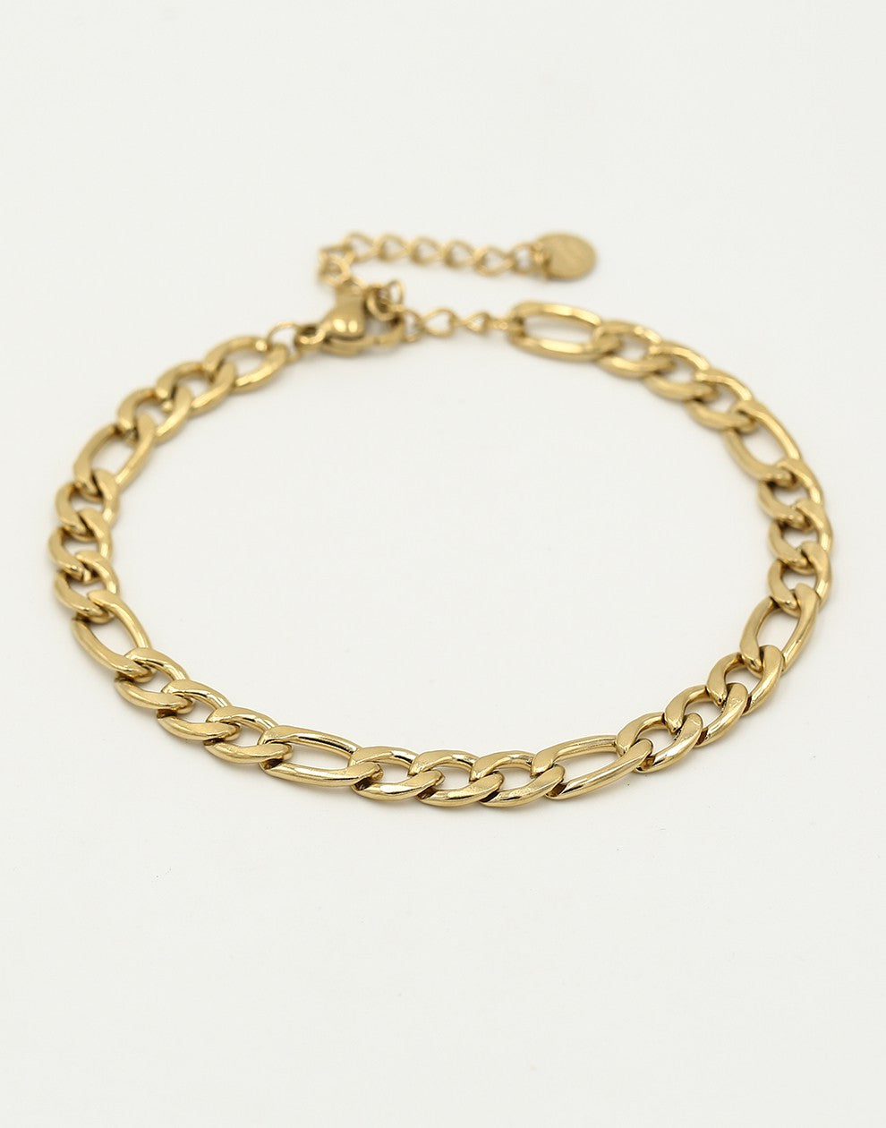 Schakelarmband breed basic goudkleurig