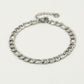 Schakelarmband breed basic zilverkleurig