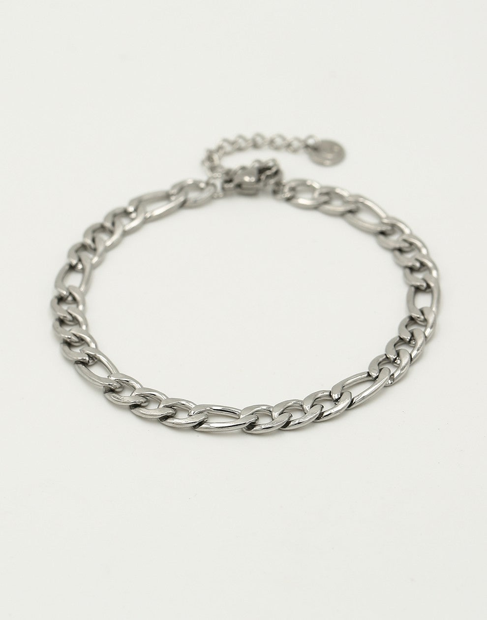 Schakelarmband breed basic zilverkleurig