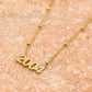Ketting jaartal 2004 goudkleurig