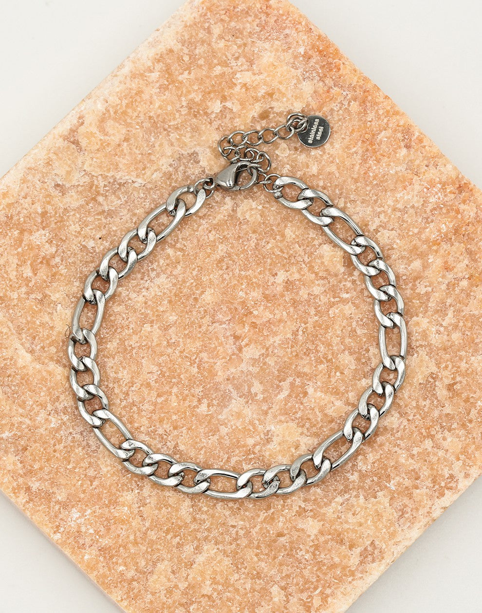Schakelarmband breed basic zilverkleurig