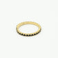 Minimalist ring with black rhinestones