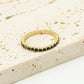 Minimalist ring with black rhinestones